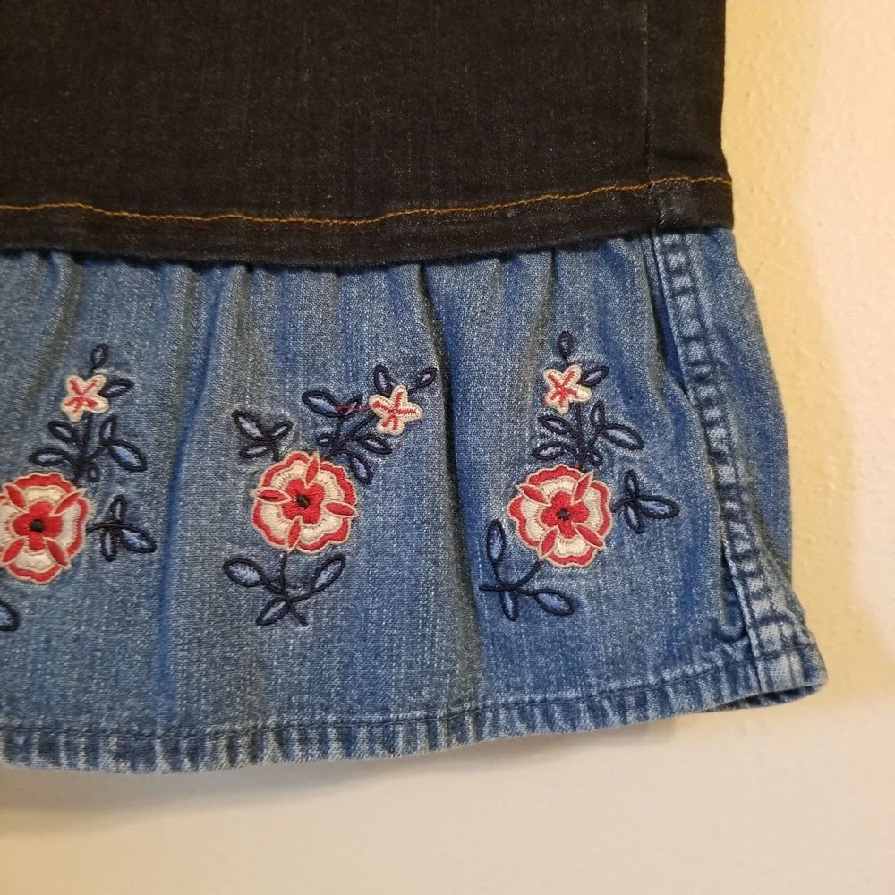 Dickies 14 Blue Jean Denim Skirt Modest Church Home‎ School Ruffled Hem Cottage